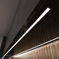 close up of a kitchen with mounted black LED profile with black diffuser