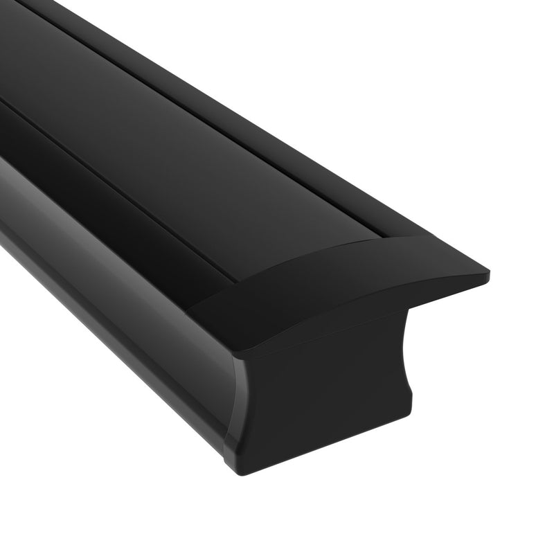 black LED profile with black diffuser