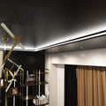 2m Black Aluminium Profile, Recessed With Cover and End Caps