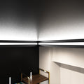 2m Black Aluminium Profile, Recessed With Cover and End Caps