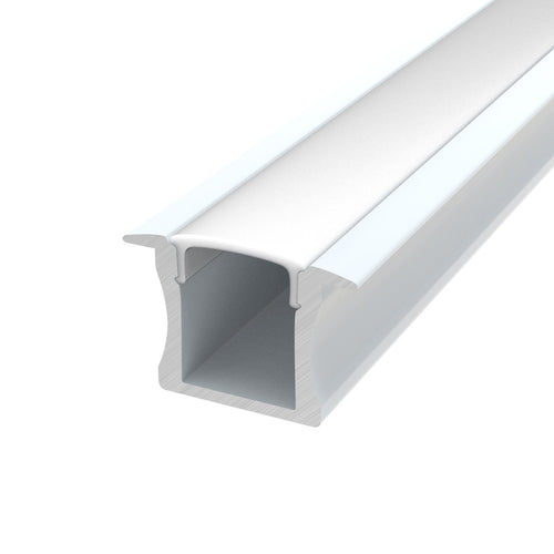 white LED profile with white diffuser without end caps