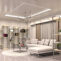 2m, White, Recessed 7mm LED Profile With Frosted Cover