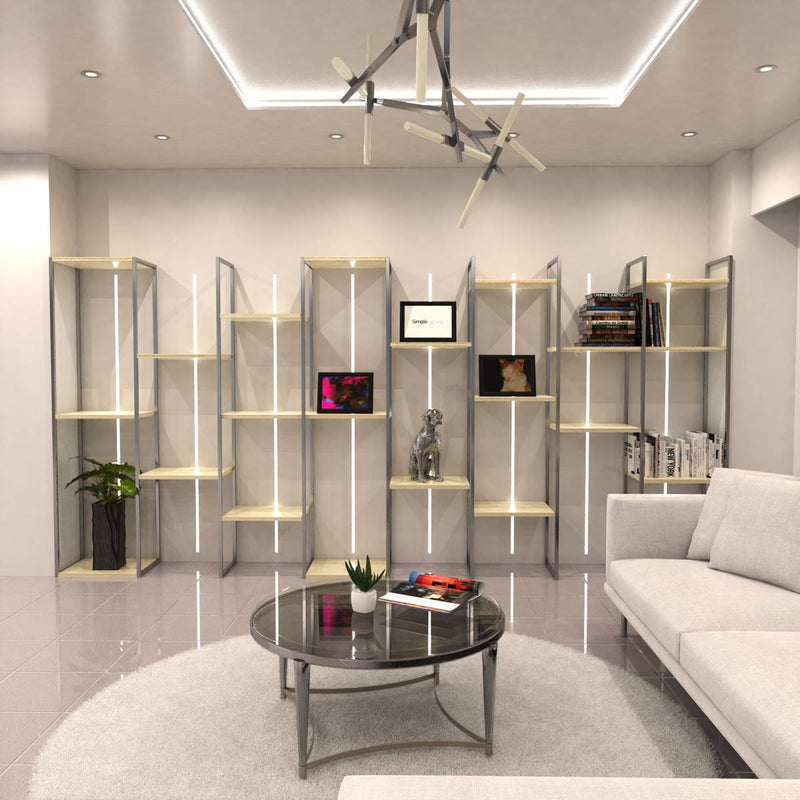 2m, White, Recessed 7mm LED Profile With Frosted Cover