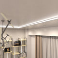 2m, White, Recessed 7mm LED Profile With Frosted Cover