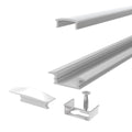 2m, White, Recessed 7mm LED Profile With Frosted Cover