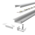 2m, White, Recessed 7mm LED Profile With Frosted Cover