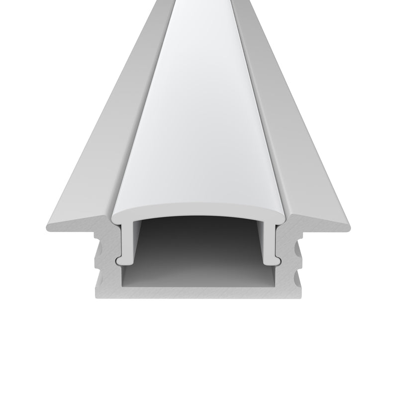 2m, White, Recessed 7mm LED Profile With Frosted Cover