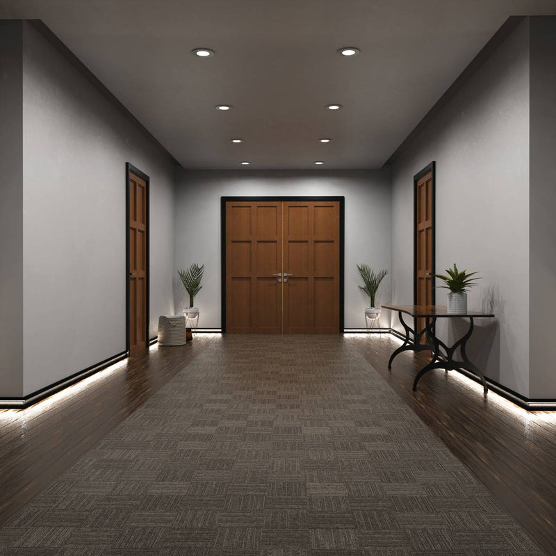 Simple Lighting - PRO-SKIRT-MB-2M - Black Skirting Profile Installed - Entryway - Full - Natural White