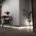 Simple Lighting - PRO-SKIRT-MB-2M - Black Skirting Profile Installed - Hallway - Mid Zoom - Natural White