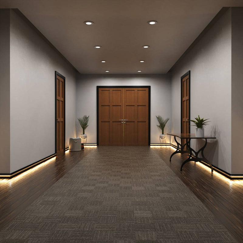 Simple Lighting - PRO-SKIRT-MB-2M - Black Skirting Profile Installed - Entryway - Full - Warm White