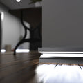 Simple Lighting - PRO-SKIRT-S-2M - Silver Skirting Profile Installed - Zoom In - Cool White
