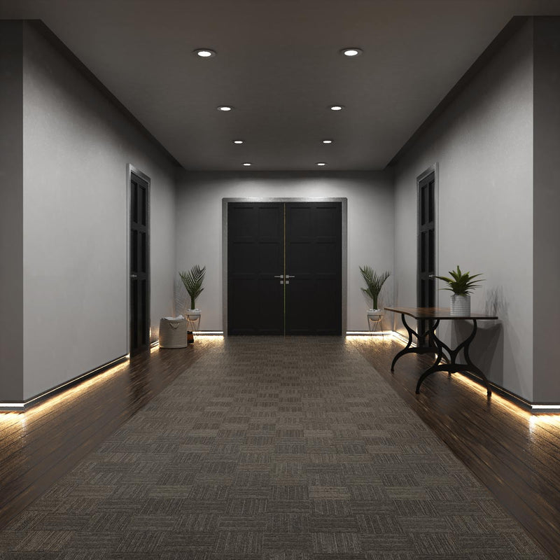Simple Lighting - PRO-SKIRT-S-2M - Silver Skirting Profile Installed - Entryway - Full - Warm White