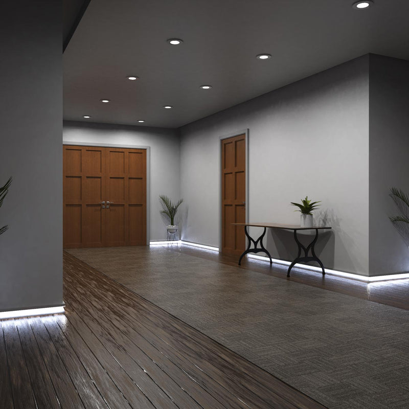 Simple Lighting - PRO-SKIRT-WH-2M - White Skirting Profile Installed - Entryway - Full - Cool White