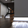 Simple Lighting - PRO-SKIRT-WH-2M - White Skirting Profile Installed - Zoom In - Cool White
