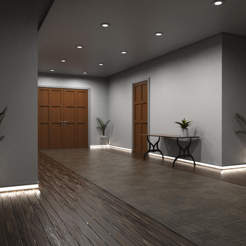 Simple Lighting - PRO-SKIRT-WH-2M - White Skirting Profile Installed - Entryway - Full - Natural White