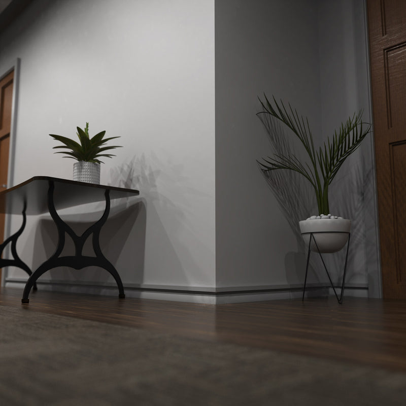 Simple Lighting - PRO-SKIRT-WH-2M - White Skirting Profile Installed - Hallway - Mid Zoom