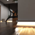 Simple Lighting - PRO-SKIRT-WH-2M - White Skirting Profile Installed - Zoom In - Warm White