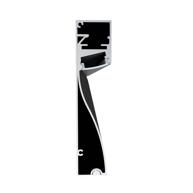 Simple Lighting - PRO-SKIRT-MB-2M - Black Skirting Profile - Zoom In - Side