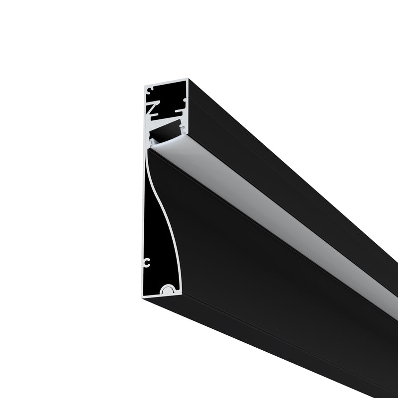 Simple Lighting - PRO-SKIRT-MB-2M - Black Skirting Profile - Zoom In - Bottom