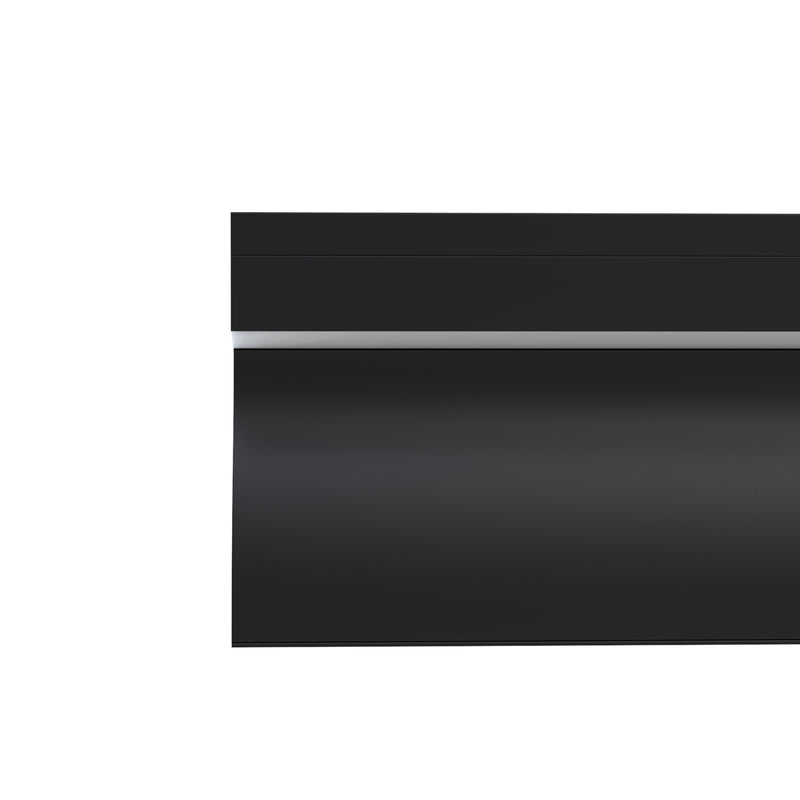 Simple Lighting - PRO-SKIRT-MB-2M - Black Skirting Profile - Front