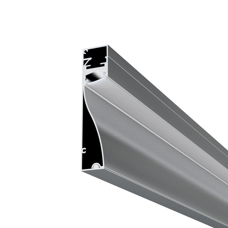 Simple Lighting - PRO-SKIRT-S-2M - Silver Skirting Profile - Zoom In - Bottom