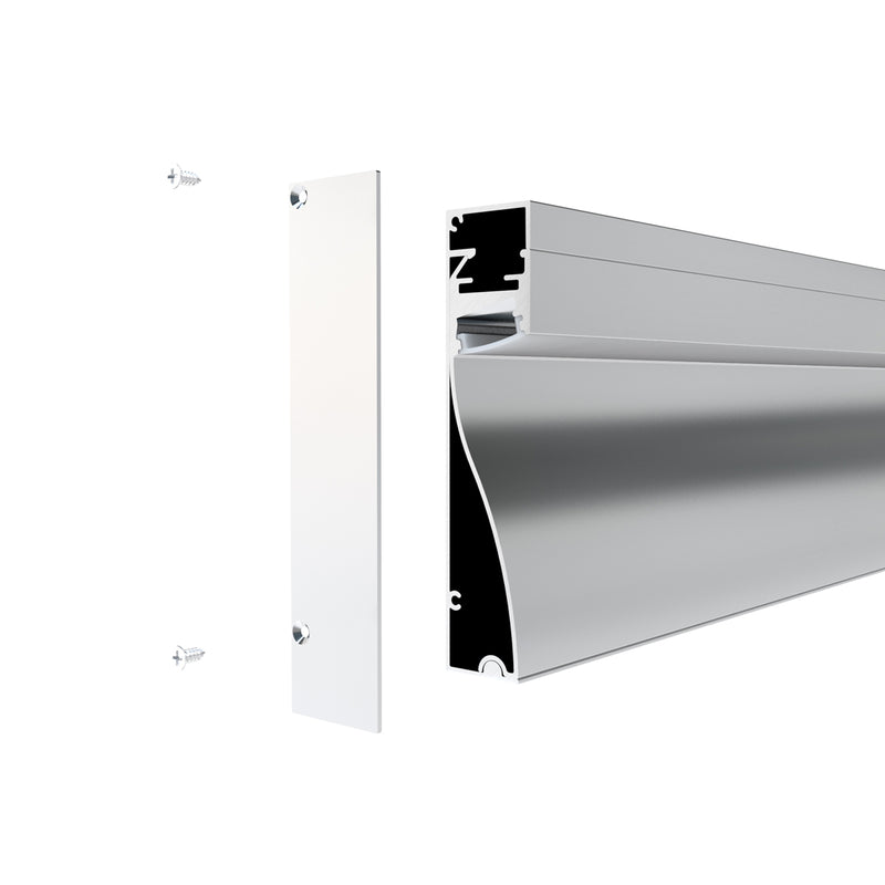 Simple Lighting - PRO-SKIRT-S-2M - Silver Skirting Profile - Cover and Screws