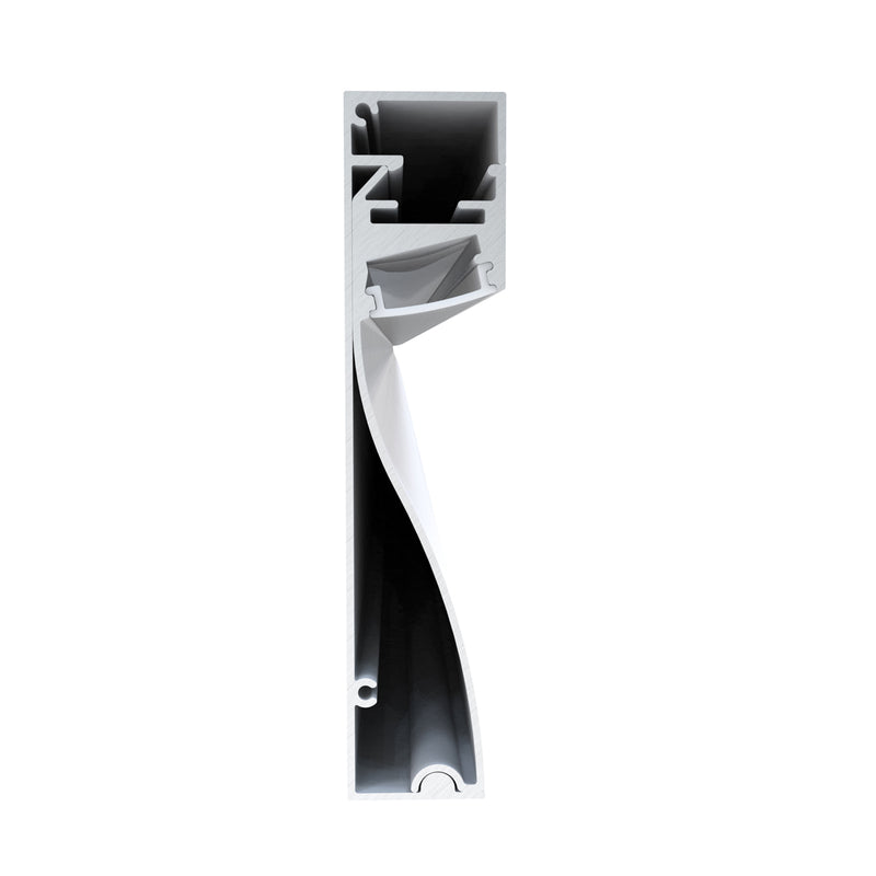 Simple Lighting - PRO-SKIRT-WH-2M - White Skirting Profile - Zoom In - Side