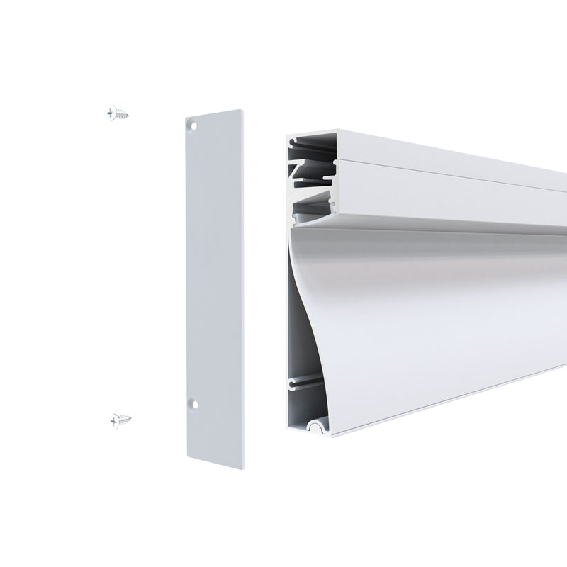 Simple Lighting - PRO-SKIRT-WH-2M - White Skirting Profile - Cover and Screws