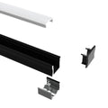 2m, Black 15mm Aluminium LED Profile, Includes Frosted Cover