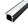Black led profile - surface mounted with white cover