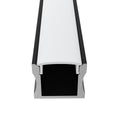 2m, Black 15mm Aluminium LED Profile, Includes Frosted Cover