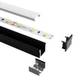 2m, Black 15mm Aluminium LED Profile, Includes Frosted Cover