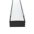 2m, LED Profile, Black Slimline With Diffuser, Incl End Caps and Brackets