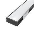 2m, LED Profile, Black Slimline With Diffuser, Incl End Caps and Brackets