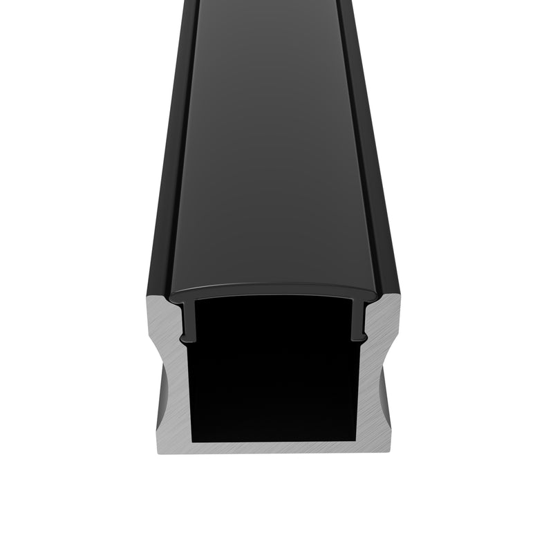 2m Surface Mounted Black Aluminium Profile Mounting Kit