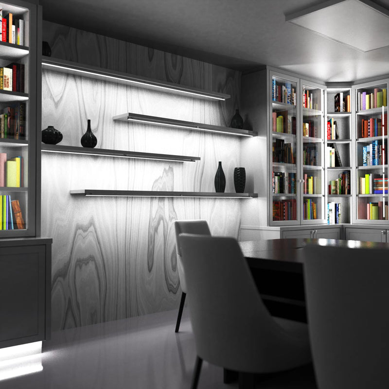 2m, White 15mm LED Aluminium Profile With Frosted Cover