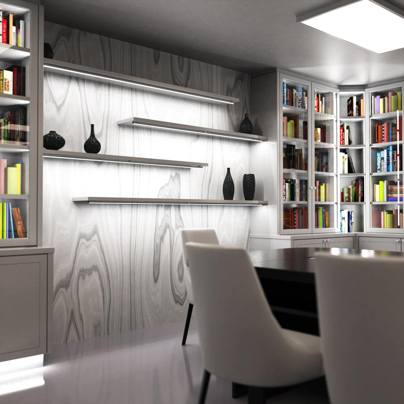 2m, White 15mm LED Aluminium Profile With Frosted Cover
