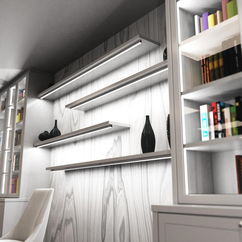 2m, White 15mm LED Aluminium Profile With Frosted Cover