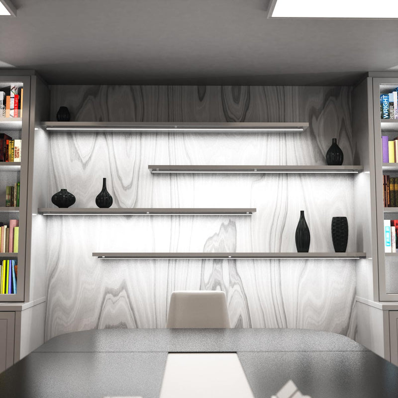 2m, White 15mm LED Aluminium Profile With Frosted Cover