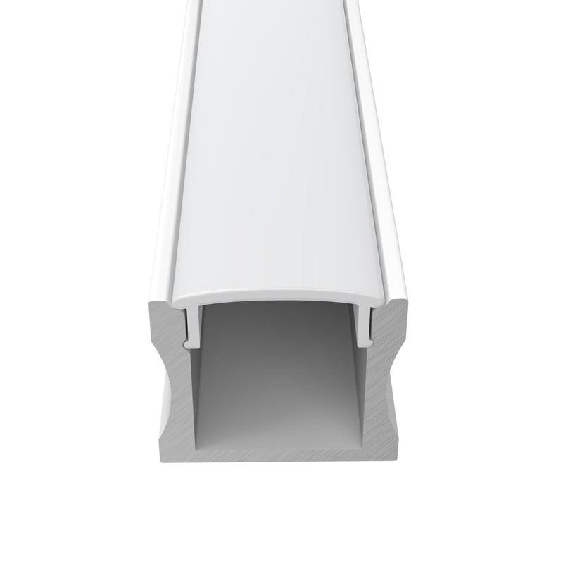 2m, White 15mm LED Aluminium Profile With Frosted Cover