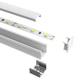 2m, White 15mm LED Aluminium Profile With Frosted Cover