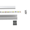 2m, White 15mm LED Aluminium Profile With Frosted Cover