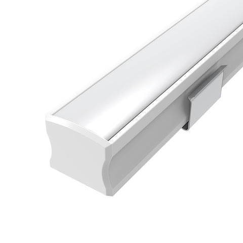 2m, White 15mm LED Aluminium Profile With Frosted Cover