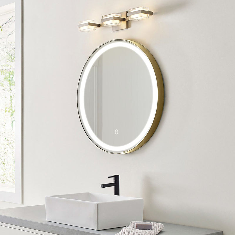 Titanium gold LED bathroom mirror