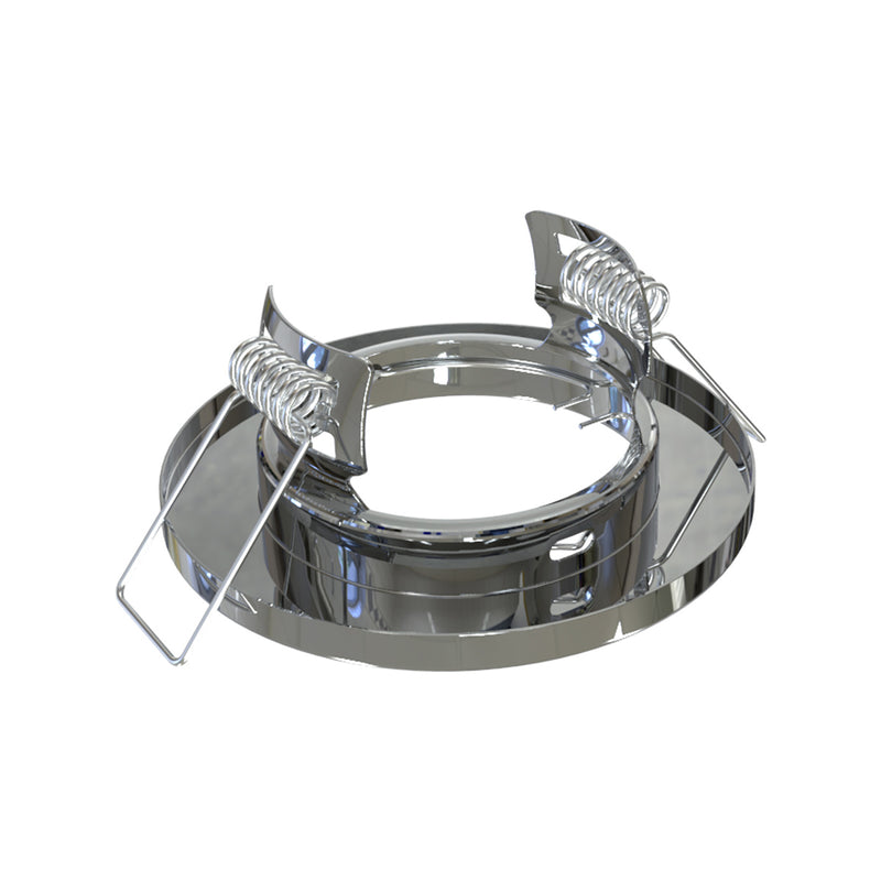 side view of a polished chrome bezel