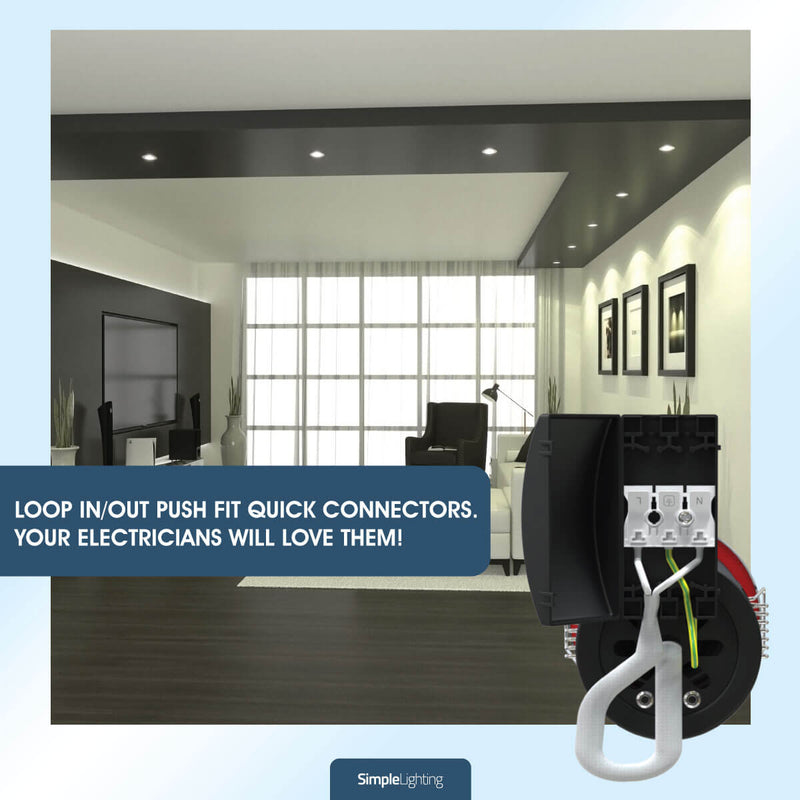 Die-Cast, Fire Rated LED Downlight, GU10, Dimmable, Twist and Lock. Choice of colours.