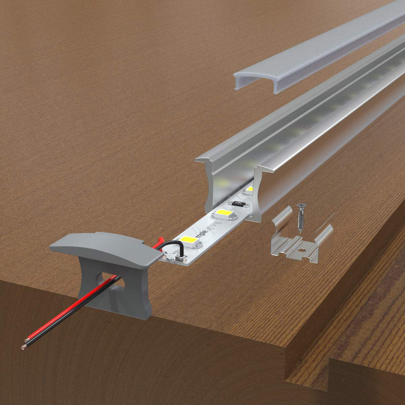 2m Recessed Mounted Aluminium LED Profile (Extrusion)