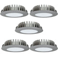 Pack of 5 - High Brightness, Recessed LED Under Cabinet Lights & 15w Driver