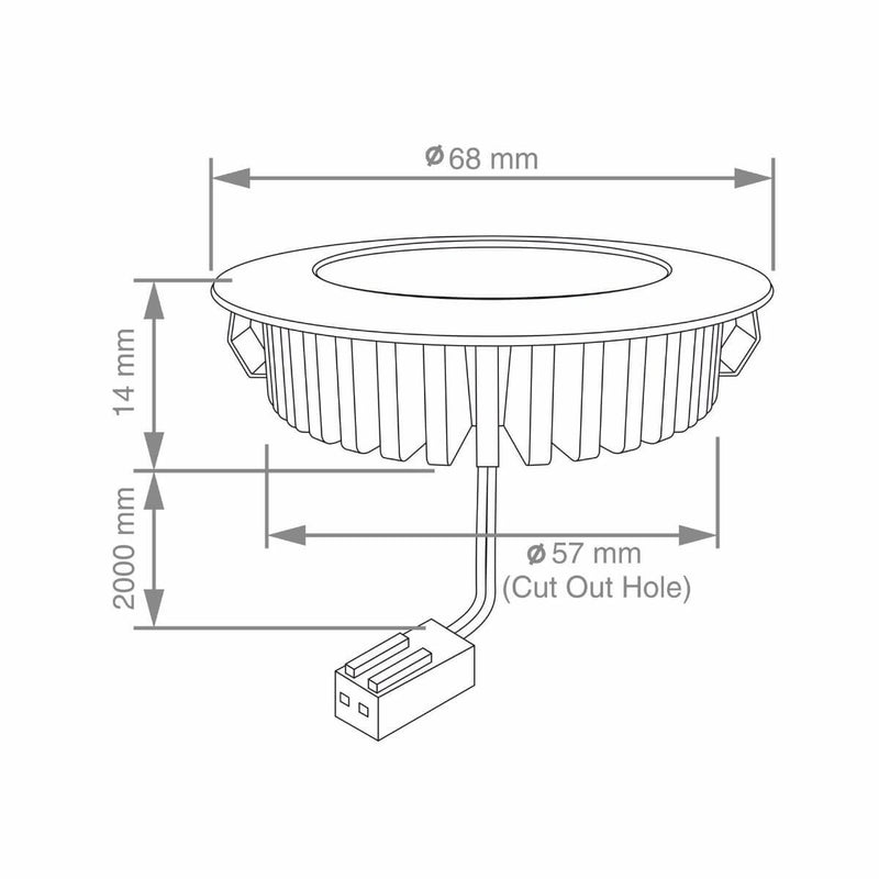 Pack of 5 - High Brightness, Recessed LED Under Cabinet Lights & 15w Driver