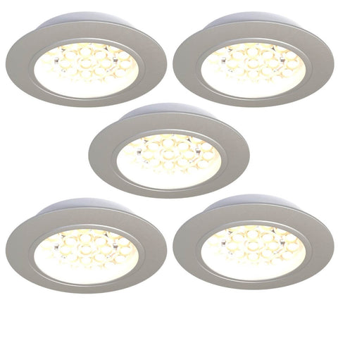 5 Pack - Recessed LED Under Cabinet Lights - Cool White or Warm White